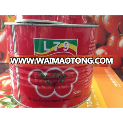 manufacturer 28%-30% natural canned tomato paste 2.2kg tin factory double concentrated